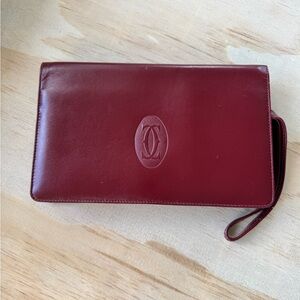 CARTIER VTG Burgundy Leather Clutch
